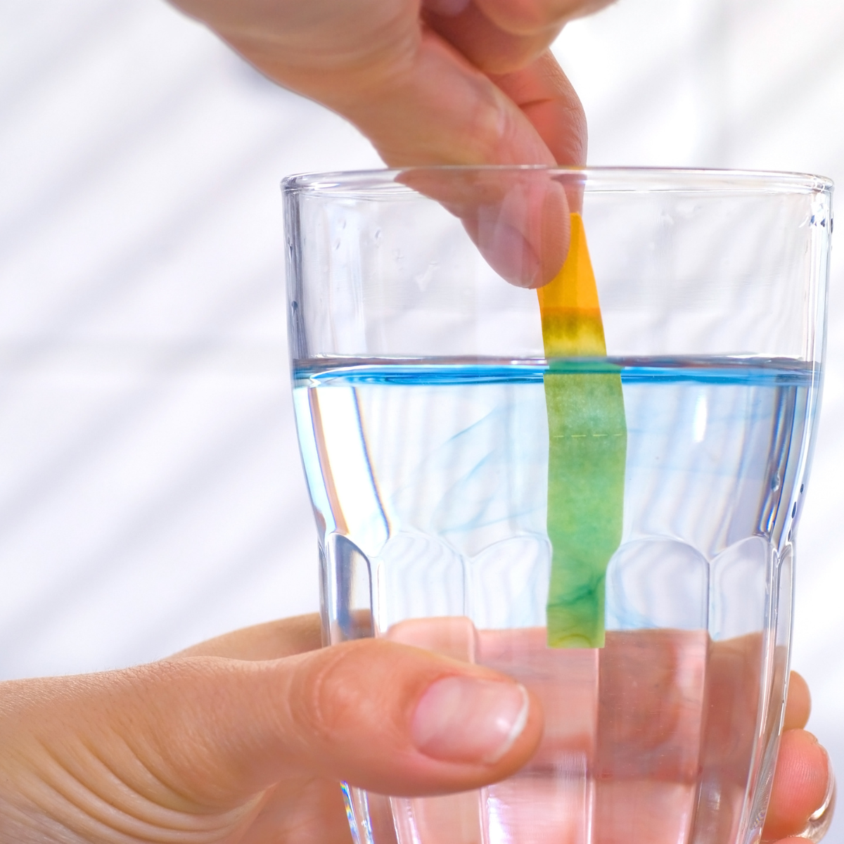 Testing pH level in drinking water