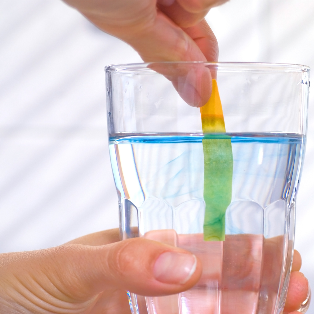 Testing pH level in drinking water