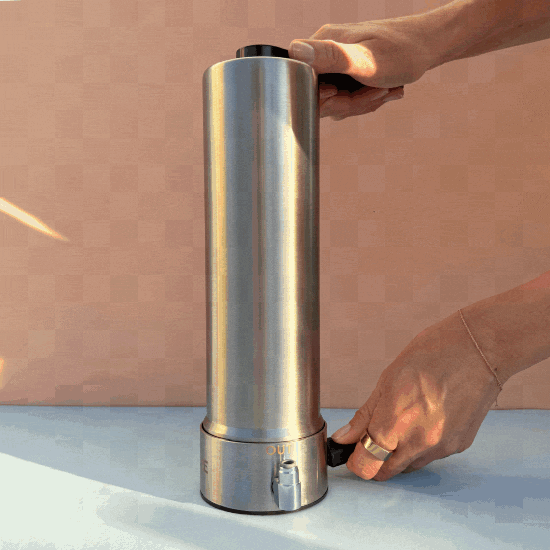 Demonstration of PJURE water filter replacement